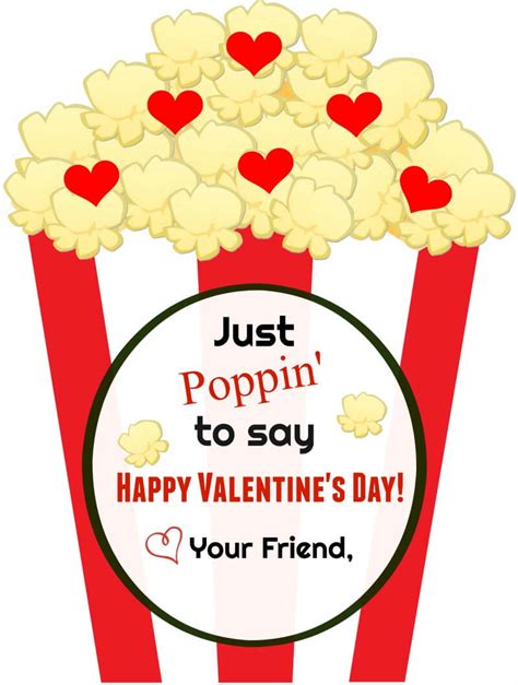 Free Popcorn Valentine Printable